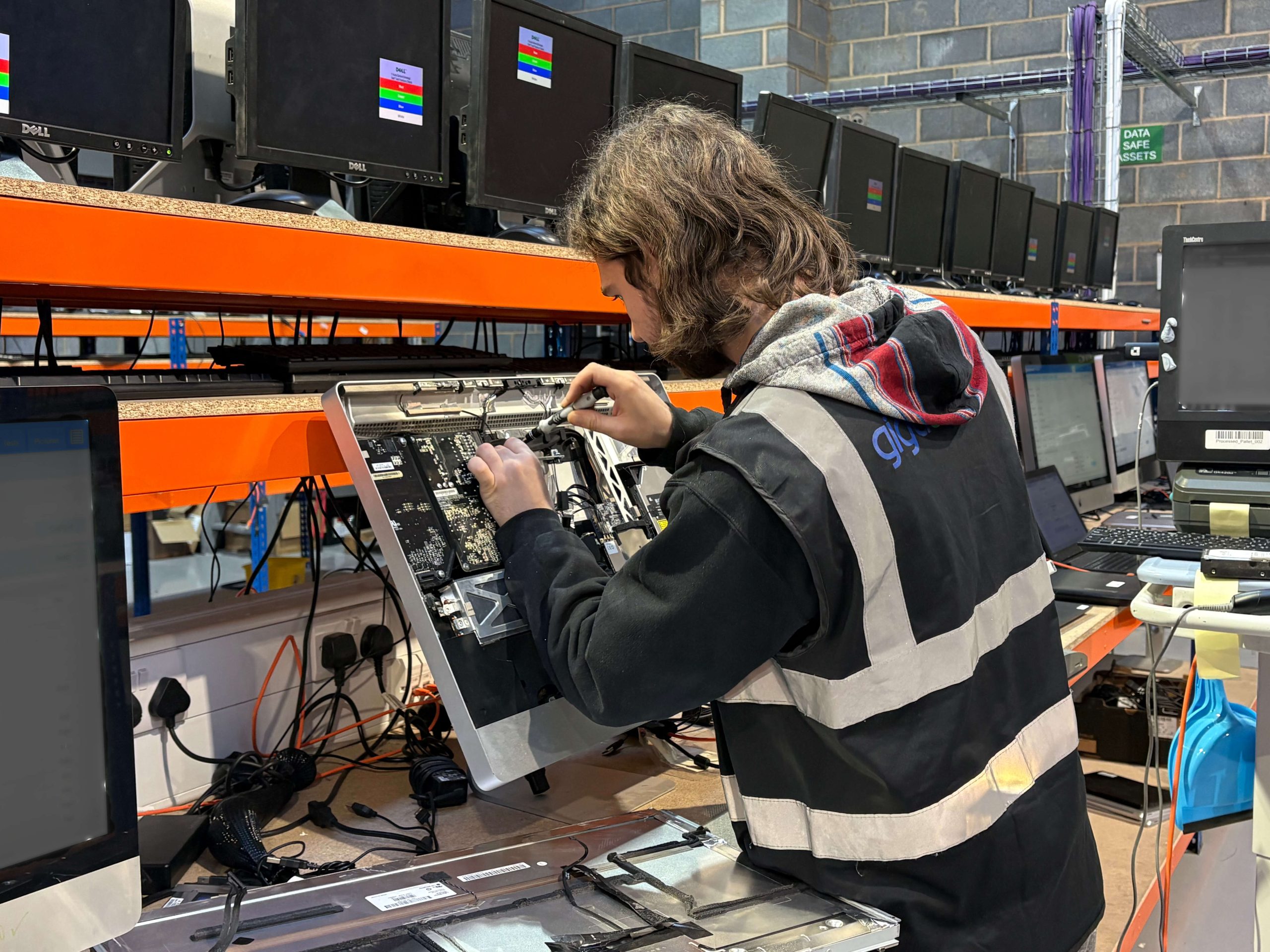 IT technician working on computer hardware